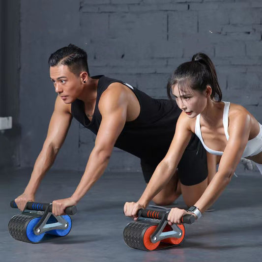 Double Wheel Abdominal Exerciser Women Men Automatic Rebound